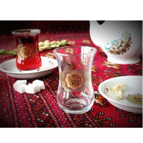 تصویر  استکان کمر باریک طرح السلام علیک یا رقیه الشهیده - بسته 6 عددی