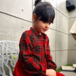 تصویر  کت و سارافون دخترانه چهار خانه/ قرمز