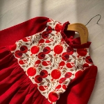 تصویر  پیراهن دخترانه  طرح انار / قرمز