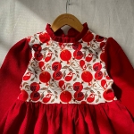 تصویر  پیراهن دخترانه  طرح انار / قرمز