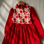 تصویر  پیراهن دخترانه  طرح انار / قرمز