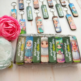 تصویر  جاسوئیچی  چوبی دو طرفه طرح های حجاب