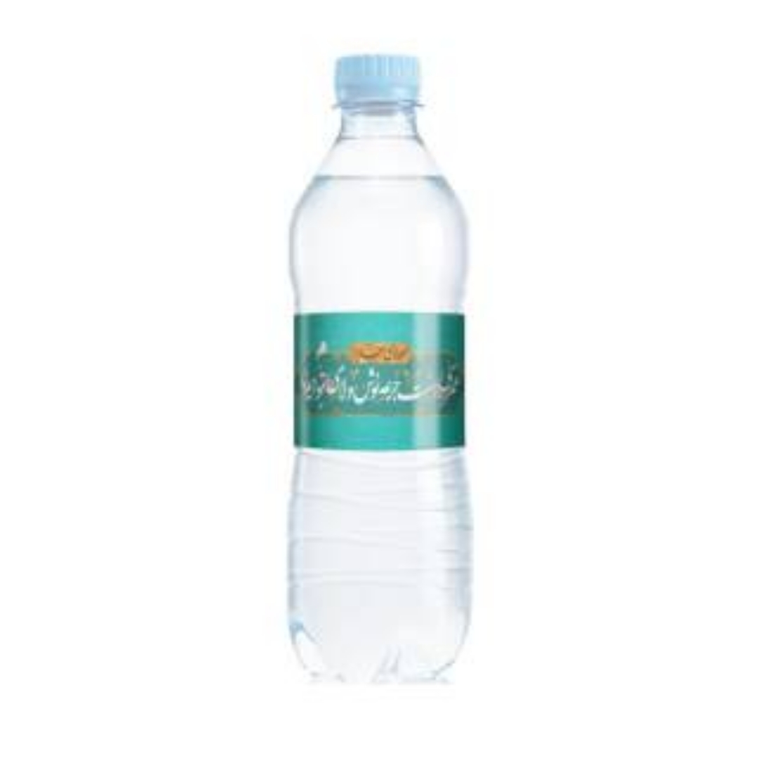 برچسب بطری آب - طرح عمری است جرعه نوش ولای توایم - سبز آبی - بسته 50 عددی