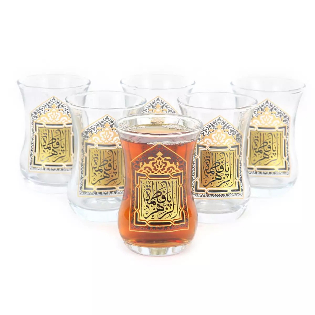 استکان کمر باریک طرح یا فاطمه الزهرا سلام الله علیها - فاطمیه