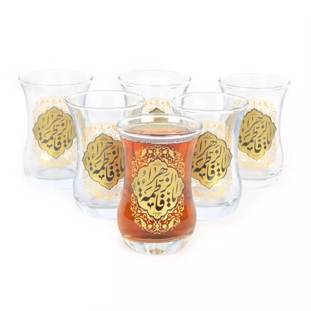 استکان کمر باریک طرح یا فاطمه الزهرا سلام الله علیها - فاطمیه