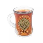 استکان کمر باریک دسته دار طرح یا فاطمه الزهرا سلام الله علیها - فاطمیه