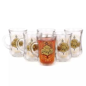 استکان کمر باریک دسته دار طرح سلام بر رقیه خاتون - محرم