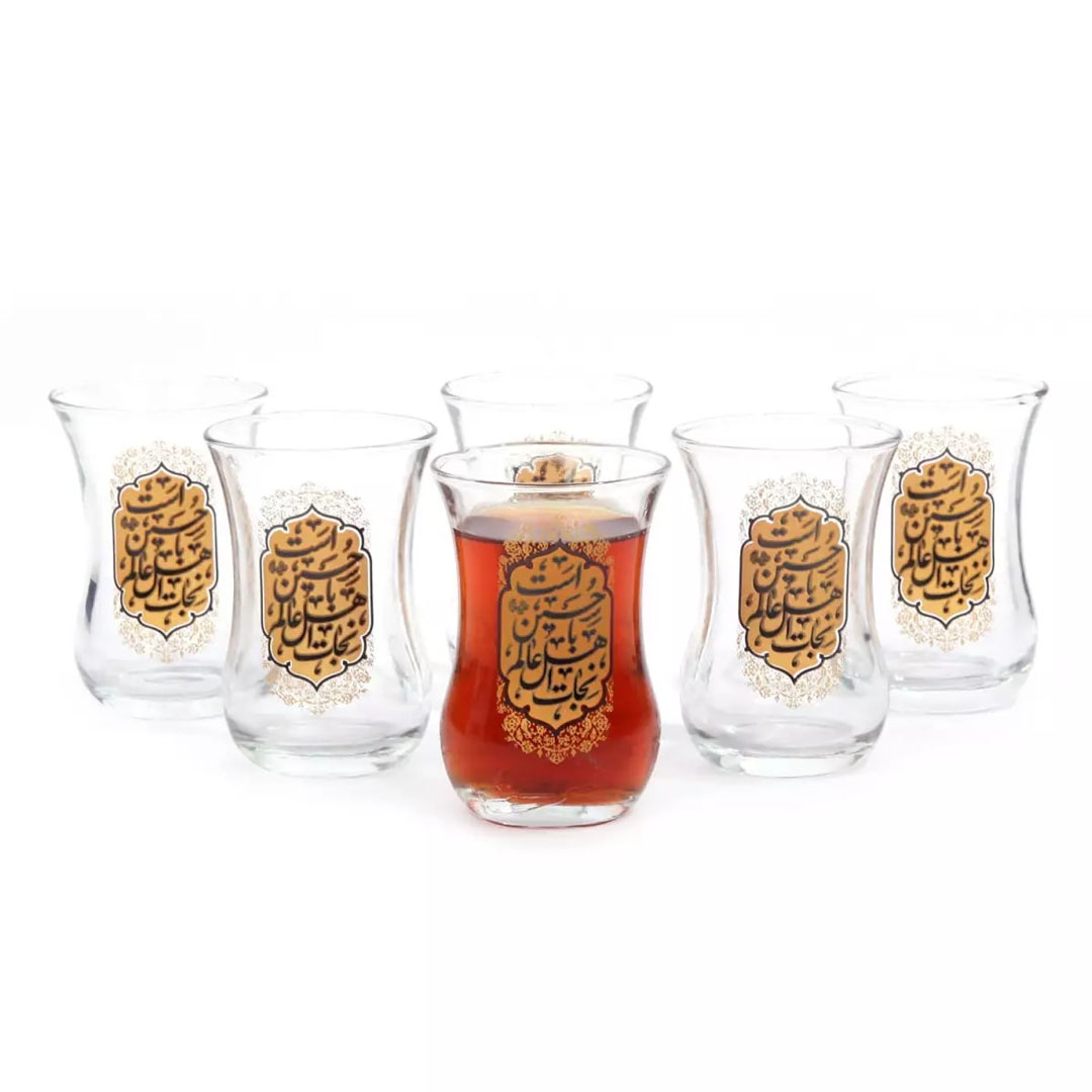 استکان کمر باریک طرح  نجات اهل عالم با حسین است - محرم