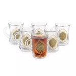 استکان کمر باریک دسته دار طرح  ان فاطمه الصدیقه الشهیده  - فاطمیه