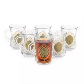 استکان کمر باریک دسته دار طرح  ان فاطمه الصدیقه الشهیده  - فاطمیه