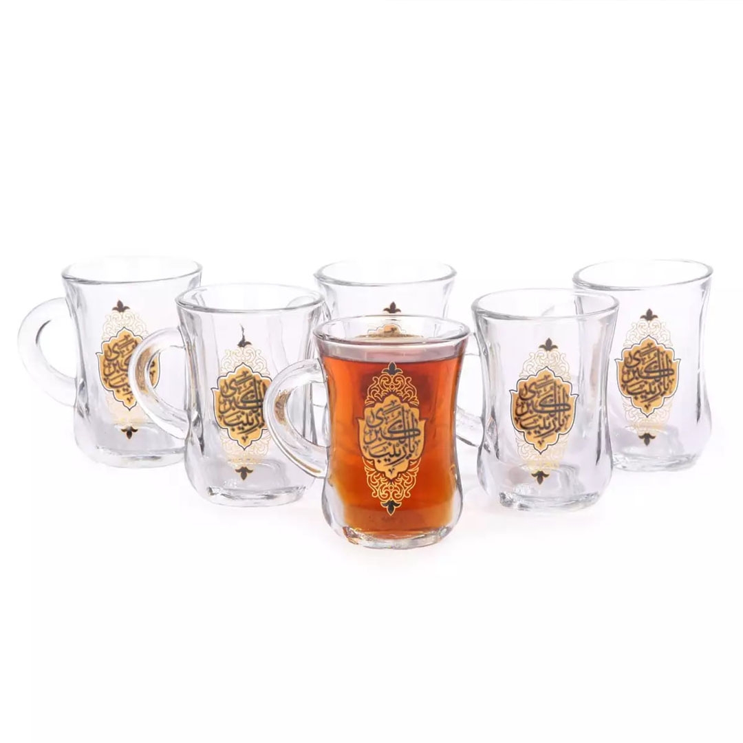 استکان کمر باریک دسته دار طرح یا زینب الکبری - محرم