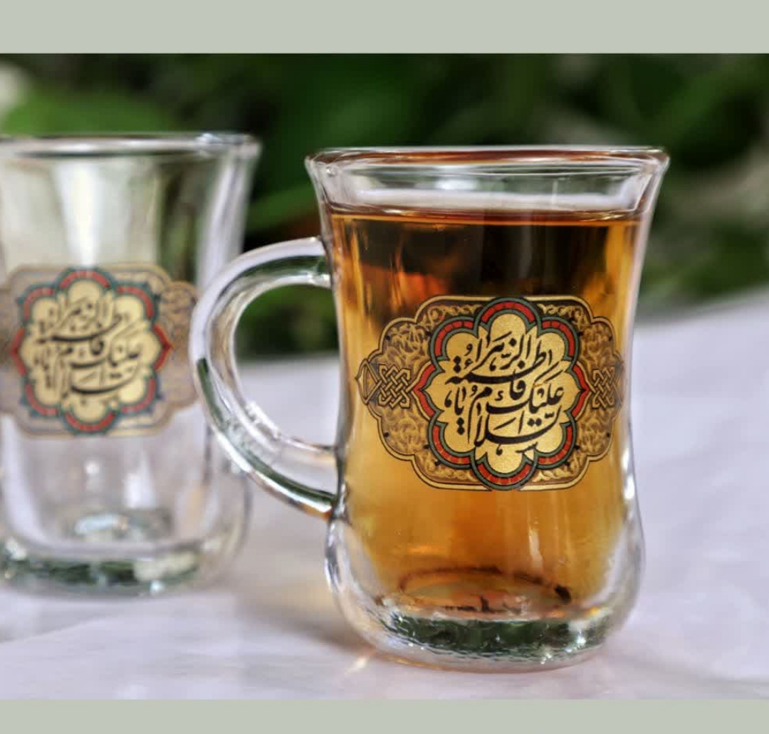 خرید استکان کمر باریک دسته دار طرح السلام علیک یا فاطمه الزهرا | دیدار
