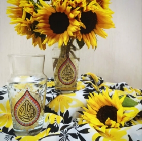 گلدان شیشه ای طرح یا اباعبدالله