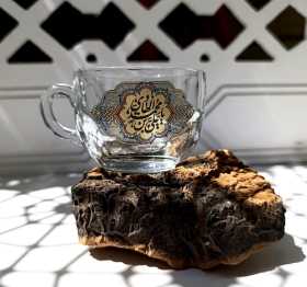 فنجان بلور طرح یا علی ابن محمد الهادی