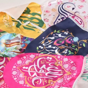 تصویر  ریسه ساتن پایین هلالی طرح امیرالمومنین