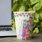 لیوان کاغذی طرح عید آمده در این جهان  خوشا به حال شیعان - نیمه شعبان