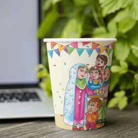 لیوان کاغذی طرح عید آمده در این جهان  خوشا به حال شیعان - نیمه شعبان