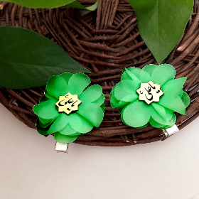 گل سر پلاک دار سبز تیره - یا علی