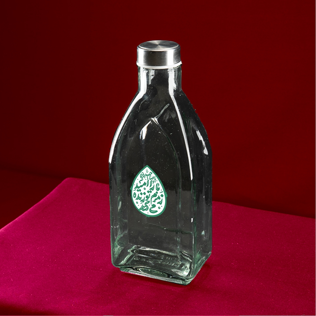 بطری آب یخچالی طرح یا صاحب الزمان ما را امید زمزم تو زنده می کند