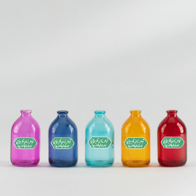 گلدان شیشه ای کوچک طرح تو هر زمان که بیایی بهار خواهد بود - رنگی