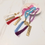 تسبیح 33 دانه پلاک دار کریستالی طرح امام عصر - رنگی