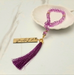 تسبیح 33 دانه پلاک دار کریستالی طرح امام عصر - رنگی