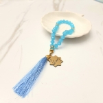 تسبیح 33 دانه پلاک دار کریستالی طرح امام عصر - رنگی