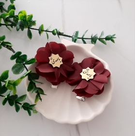 گل سر پلاک دار زرشکی - یا مهدی