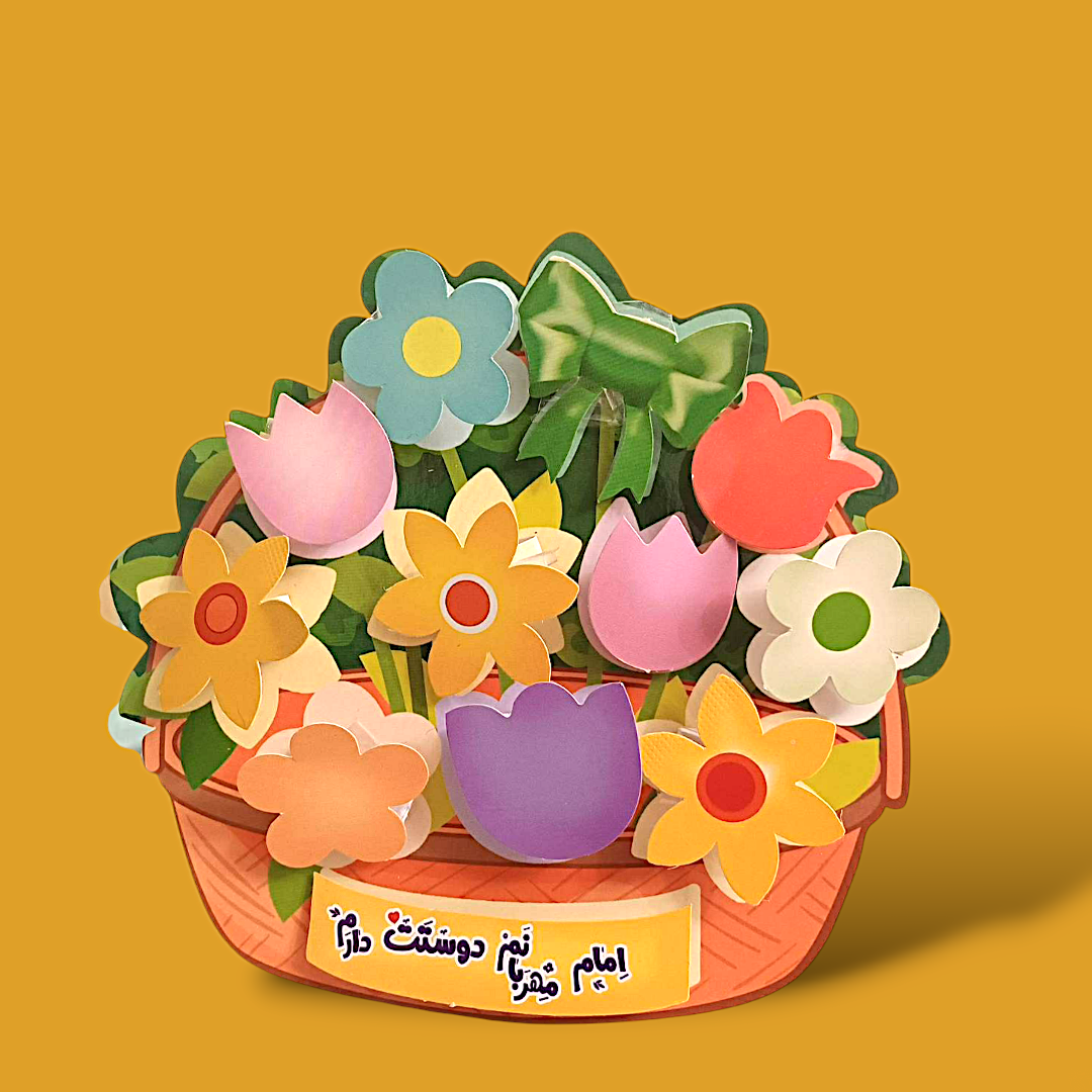 تصویر  کاردستی جا قلمی گلدان گل نرگس