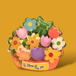 تصویر  کاردستی جا قلمی گلدان گل نرگس