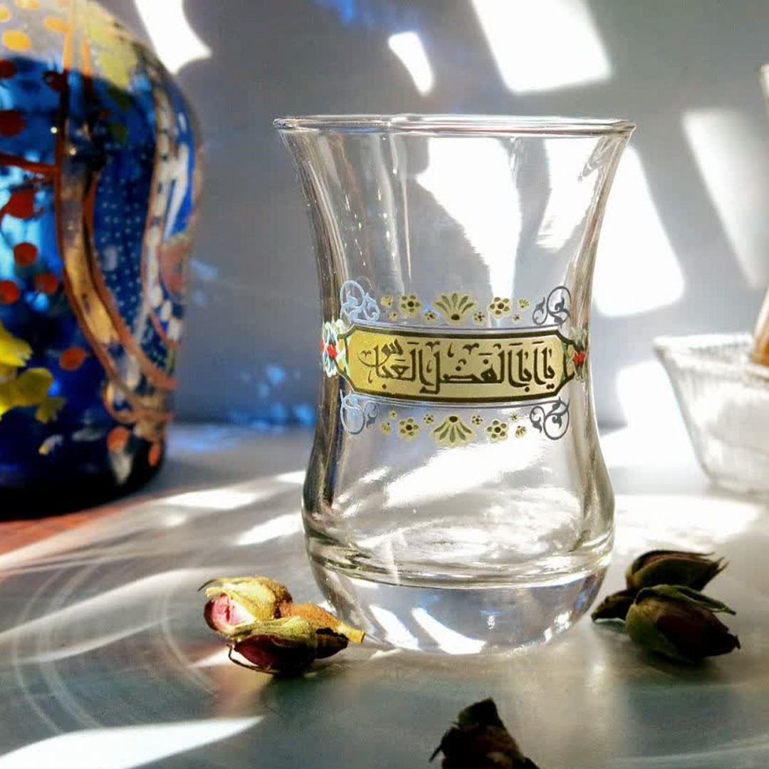 استکان کمر باریک طرح  یا ابالفضل العباس - محرم
