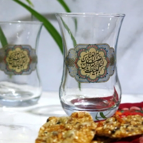 تصویر  استکان کمر باریک طرح  یا ابالفضل العباس - بسته 6 عددی