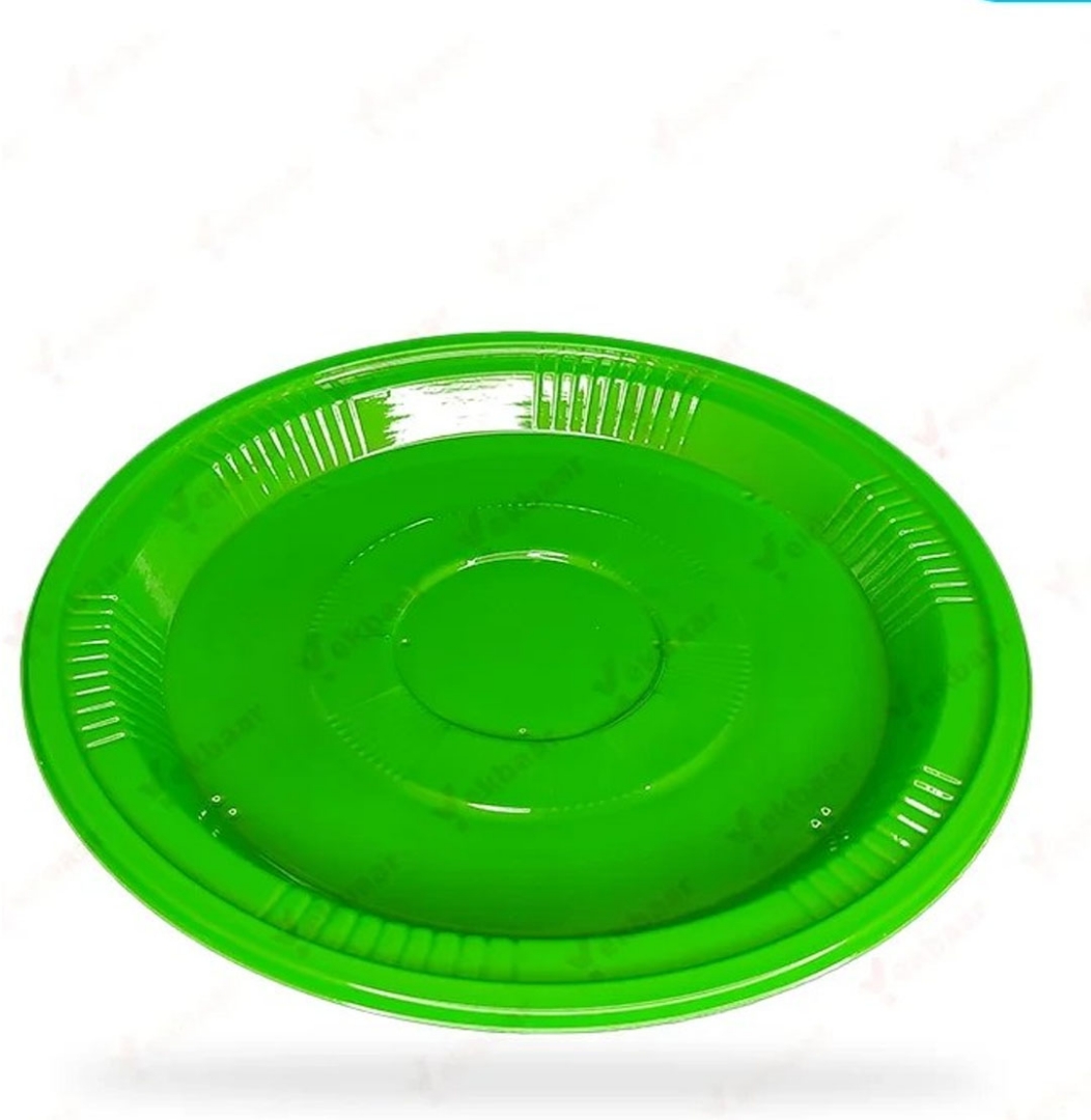 تصویر  پیش دستی یکبار مصرف - سبز - بسته 25 عددی