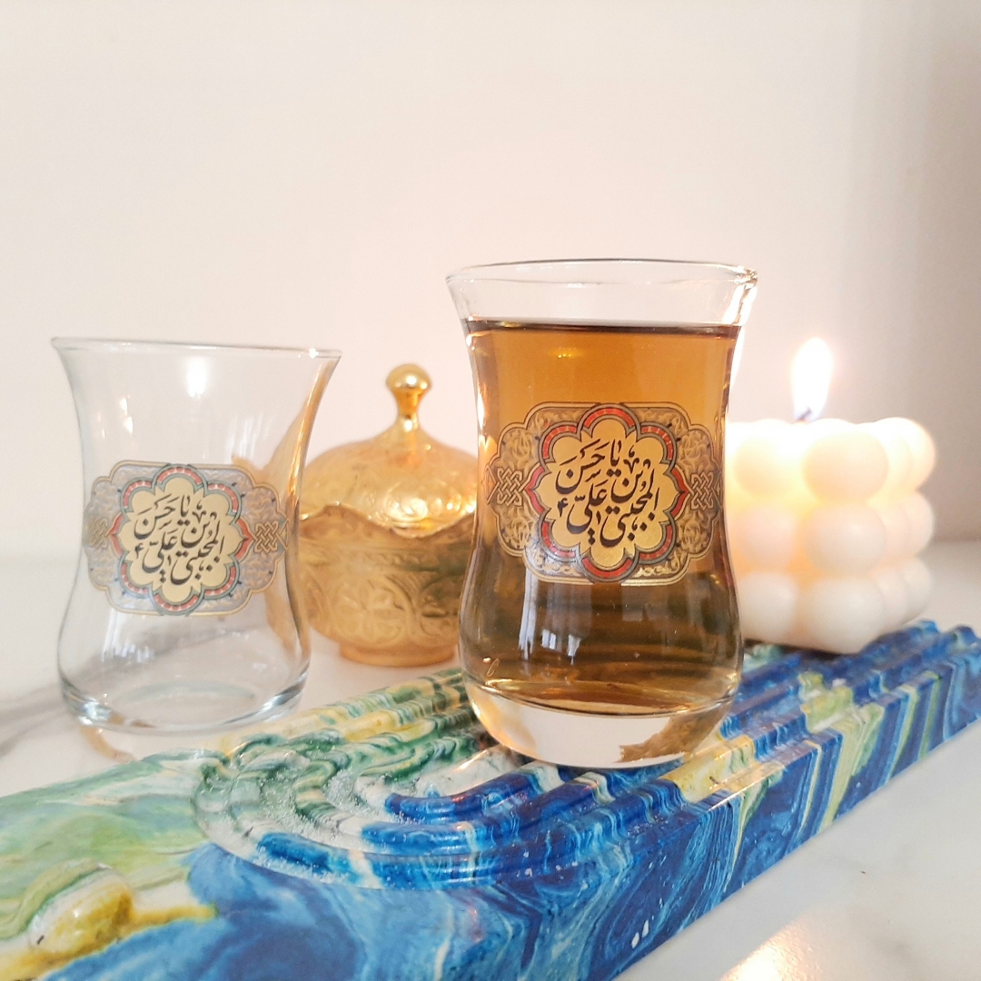 استکان کمر باریک طرح یا حسن بن علی المجتبی - رمضان