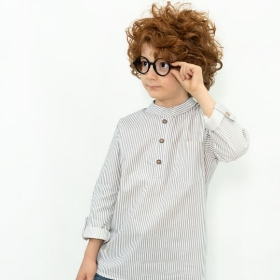 تصویر  بلوز پسرانه کسری / کرم