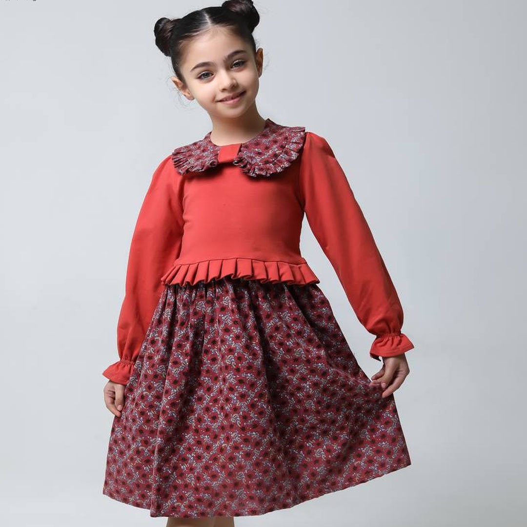 تصویر  پیراهن دخترانه طرح ناردون