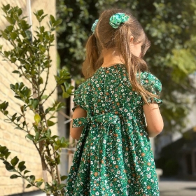 تصویر  پیراهن دخترانه گل گلی / سبز