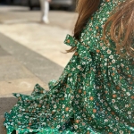 تصویر  پیراهن دخترانه گل گلی / سبز