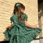 تصویر  پیراهن دخترانه گل گلی / سبز