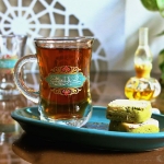 استکان کمر باریک دسته دار طرح یا حسن ابن علی ایها المجتبی - رمضان