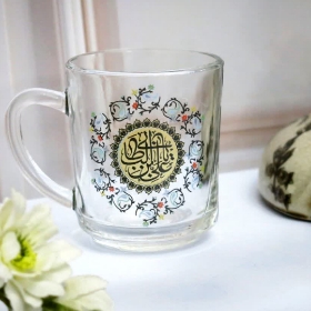 مدل لیوان دسته‌ دار طرح یا علی ابن ابی‌طالب مدل ۵۰۳۰ بلور | فروشگاه دیدار