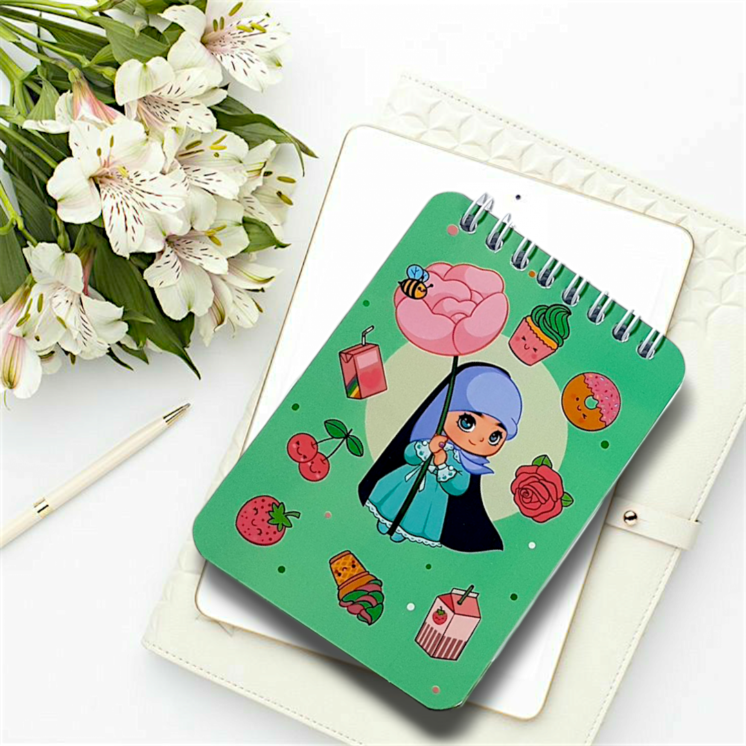 تصویر  دفترچه یادداشت خط دار طرح حجاب دختر ها فرشته اند