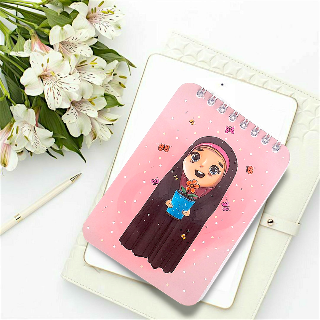 تصویر  دفترچه یادداشت خط دار طرح  حجاب