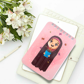 تصویر  دفترچه یادداشت خط دار طرح  حجاب