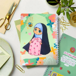 دفتر خط دار سیمی طرح دختر ها فرشته اند - سبز روشن