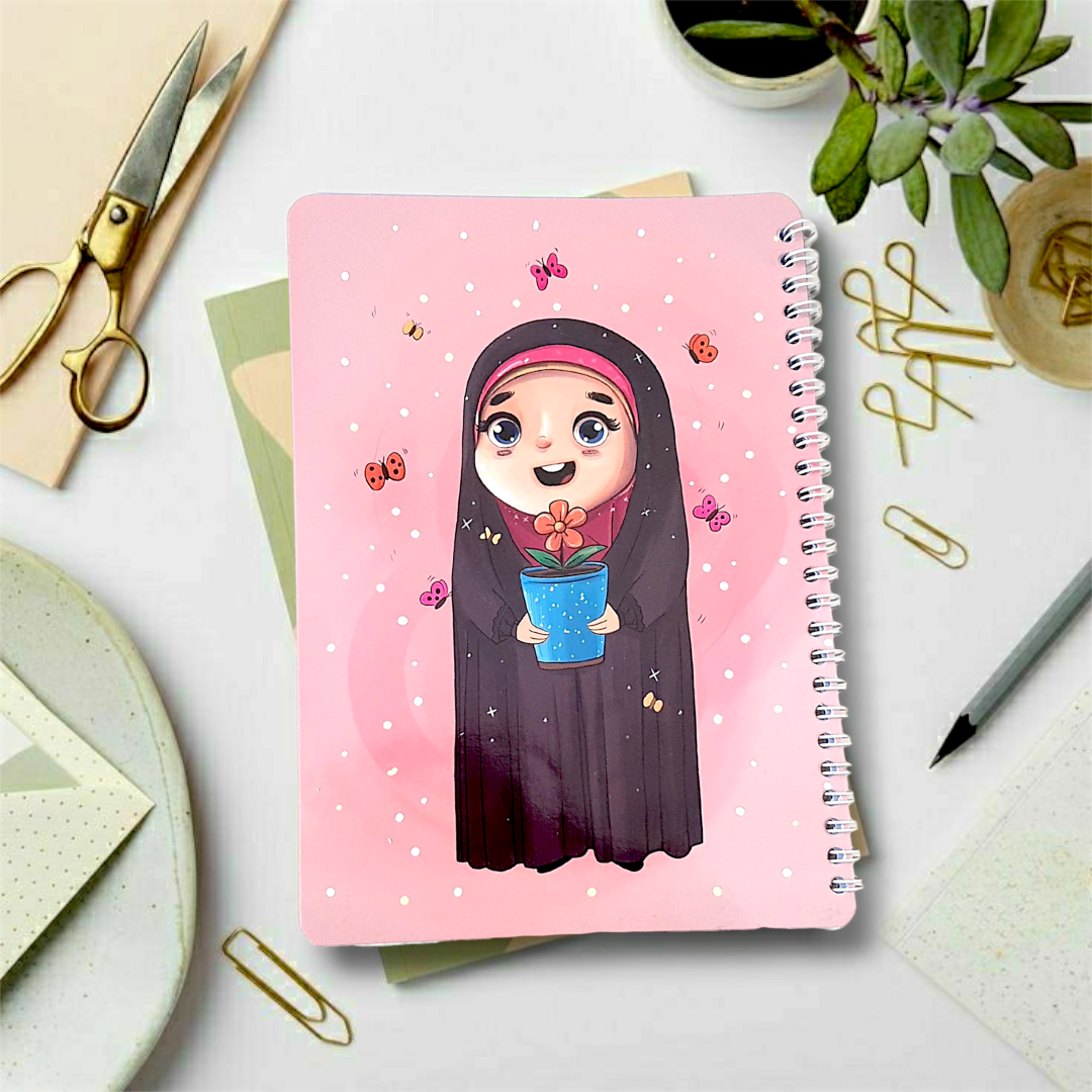 تصویر  دفتر  خط دار سیمی طرح حجاب