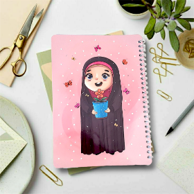 تصویر  دفتر  خط دار سیمی طرح حجاب