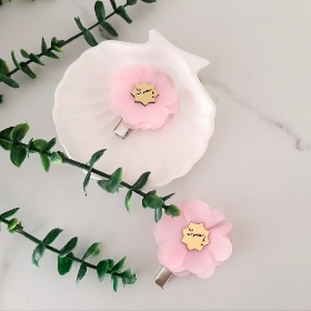 گل سر پلاک دار صورتی - یا معصومه