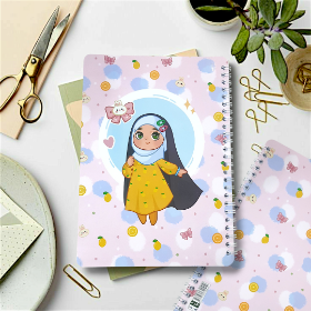 تصویر  دفتر خط دار سیمی طرح حجاب