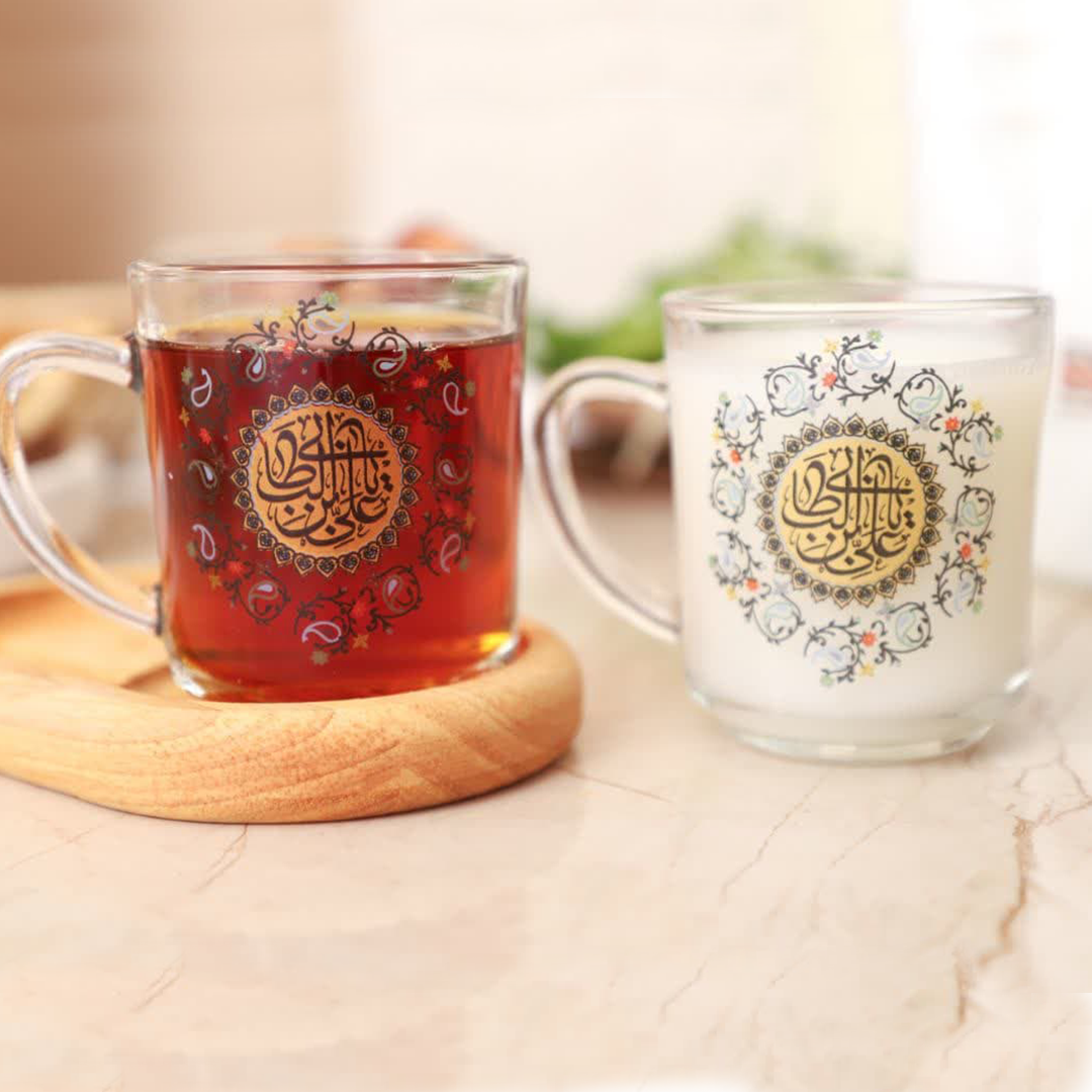 خرید لیوان دسته‌ دار طرح یا علی ابن ابی‌طالب مدل ۵۰۳۰ بلور | فروشگاه فرهنگی دیدار